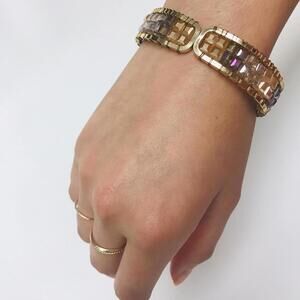 Chico’s Iridescent Beaded Hinge Cuff.